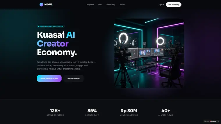 Preview Website Creator Academy